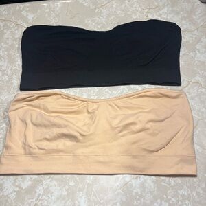 Seamless Black and Tan Bandeau Set